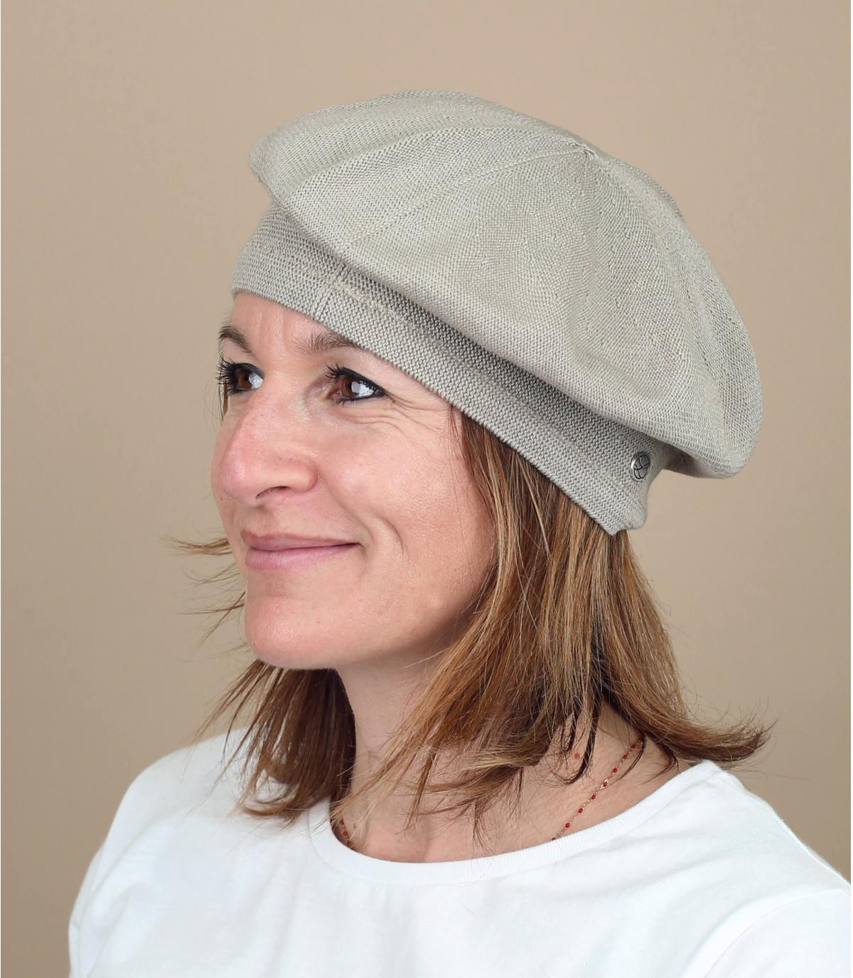 beige floppy beret Laulhère Belza greige